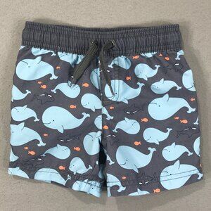 Simple Joys Carter's Swim Trunks Boy's Toddler's 24M Blue Whale Print Drawstring